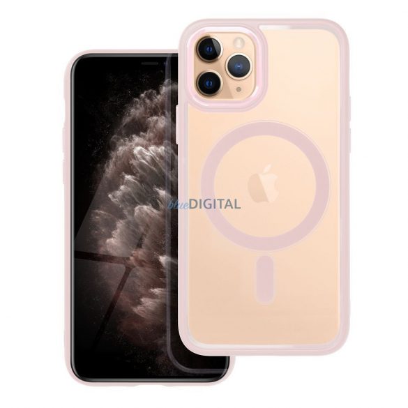 Husă din silicon pentru iPhone 11 Pro (5,8"), husă PC/TPU, magsafe, color edge, transparent/roz pudră, Color Edge Mag Husă