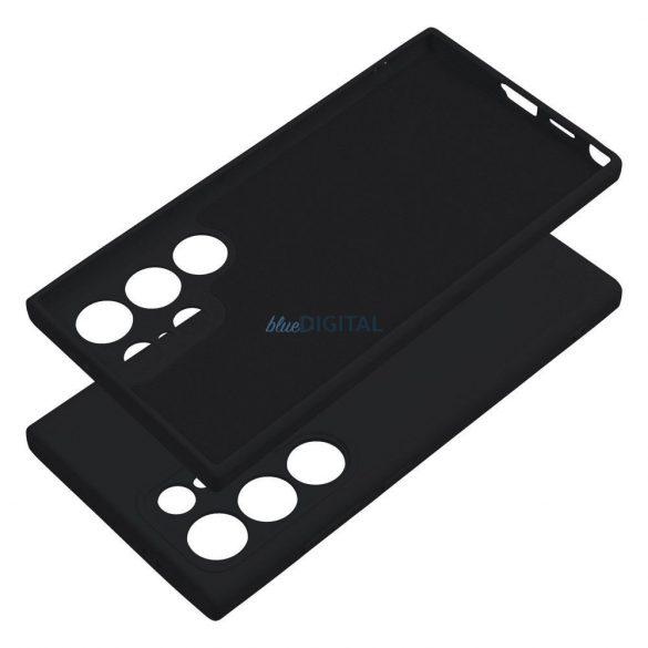 Husa din silicon pentru Samsung Galaxy S24, mata, interior din piele intoarsa, neagra, SM-S921, silicon