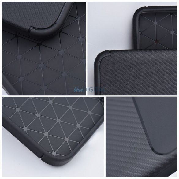 Husa din silicon Samsung Galaxy S24 Plus, carcasa spate, model carbon, protectie camera, neagra, SM-S926, Carbon Premium