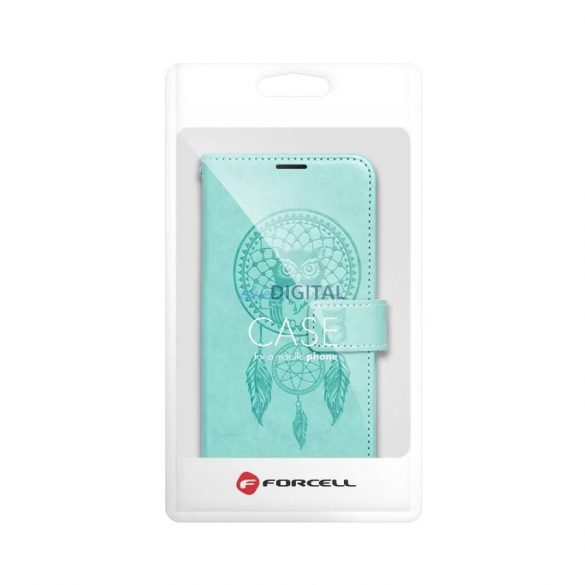 Husa telefon Samsung Galaxy S24, husa carte, husa cu deschidere laterala, inchidere magnetica, verde, dreamcatcher, SM-S921, Forcell Mezzo