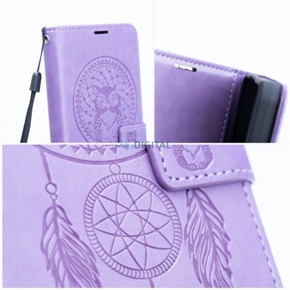 Husă pentru telefon Samsung Galaxy S24, husă carte, husă cu deschidere laterală, închidere magnetică, violet, dreamcatcher, SM-S921, Forcell Mezzo