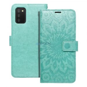 Husa telefon Samsung Galaxy A25, husa carte, husa cu deschidere laterala, inchidere magnetica, verde, mandala, SM-A256, Forcell Mezzo