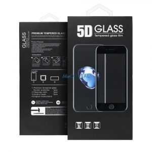 Film din sticlă frontală pentru iPhone 15 Pro (6,1"), călită, îndoită, cadru negru, 9H, 5D Full Glue