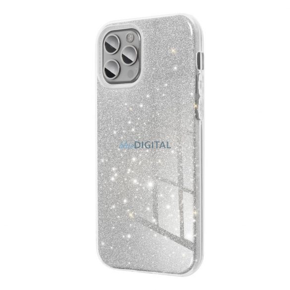 Husă din silicon Samsung Galaxy A15 4G/5G, sclipici, capac din spate, argintiu, SM-A145, SM-A146, strălucitor