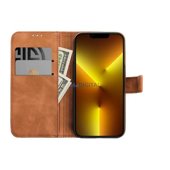 Husă pentru telefon Xiaomi 13T, husă carte, husă cu deschidere laterală, închidere magnetică, maro, Tender Book