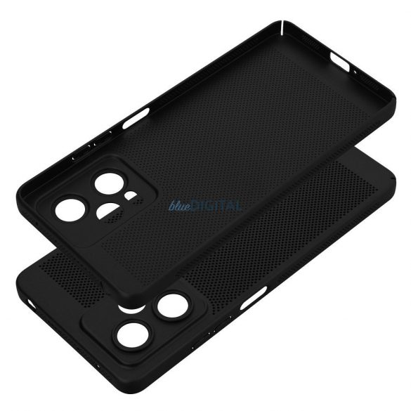 Husa spate Xiaomi 13T, carcasa din plastic, respirabila, neagra, Breezy