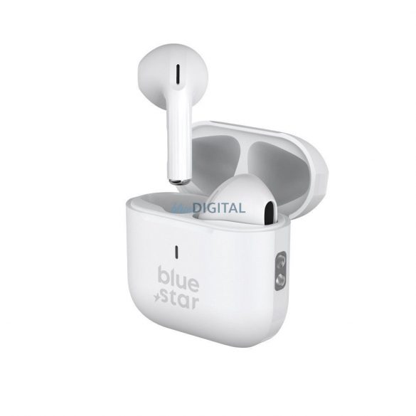 Căști bluetooth stereo cu carcasă de încărcare fără fir, TWS, alb, BlueStar TWS Nova Fi5 Mini