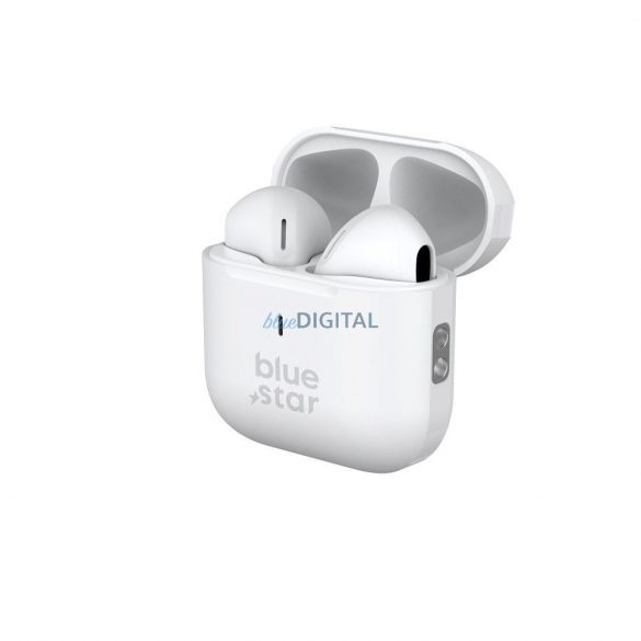 Căști bluetooth stereo cu carcasă de încărcare fără fir, TWS, alb, BlueStar TWS Nova Fi5 Mini