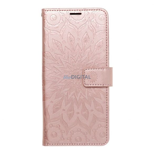 Husa telefon Samsung Galaxy A35, husa carte, husa cu deschidere laterala, inchidere magnetica, aur roz, mandala, SM-A356, Mezzo