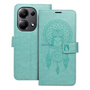 Husă pentru telefon Xiaomi Redmi Note 13 Pro 4G, husă carte, carcasă cu deschidere laterală, închidere magnetică, verde, dreamcatcher, Forcell Mezzo