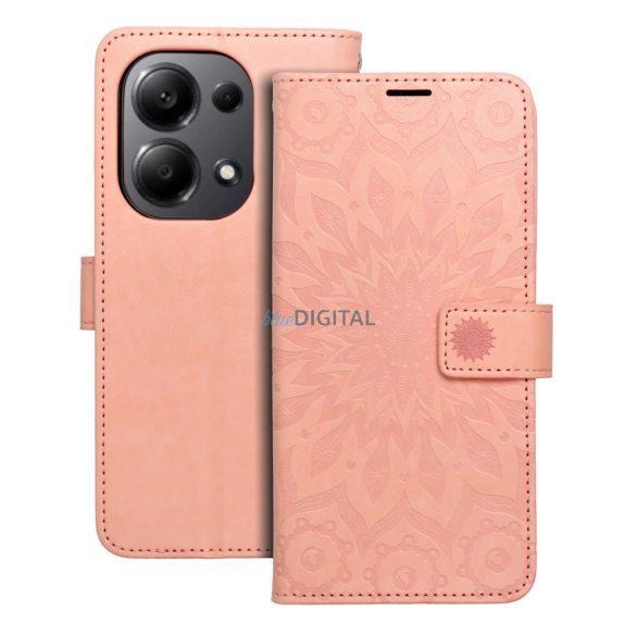 Husa pentru telefon Xiaomi Redmi Note 13 Pro 4G, husa carte, carcasa cu deschidere laterala, inchidere magnetica, floare de piersic, mandala, Mezzo