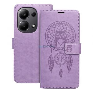 Husă pentru telefon Xiaomi Redmi Note 13 4G, husă carte, carcasă cu deschidere laterală, închidere magnetică, mov, dreamcatcher, Forcell Mezzo