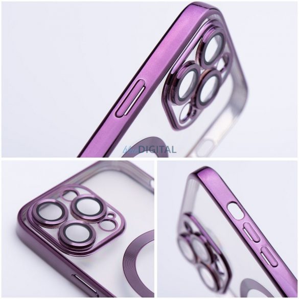 Carcasă spate iPhone 16 Pro (6.3"), carcasă TPU, protecție cameră foto, magsafe, violet, Electro Mag Cover