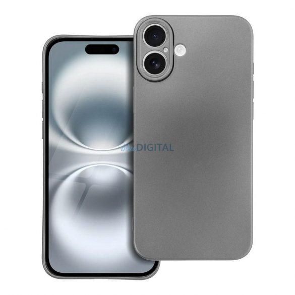 iPhone 16 Plus (6.7") Carcasă cu capac spate, carcasă TPU, gri, metalic