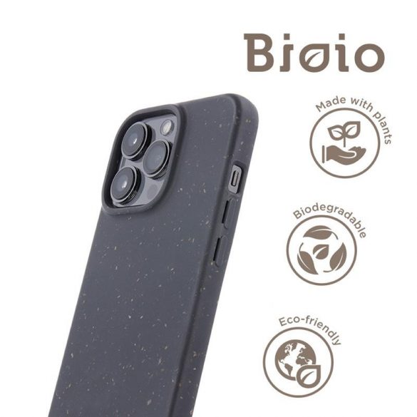 Husa ecologica iPhone 14 Pro Max (6.7"), carcasa spate, neagra, Bioio