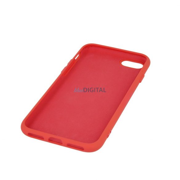 Samsung Galaxy S24 Ultra Silicon Case, Back Case, interior piele de căprioară, roșu, mat, SM-S928, Silicon Case