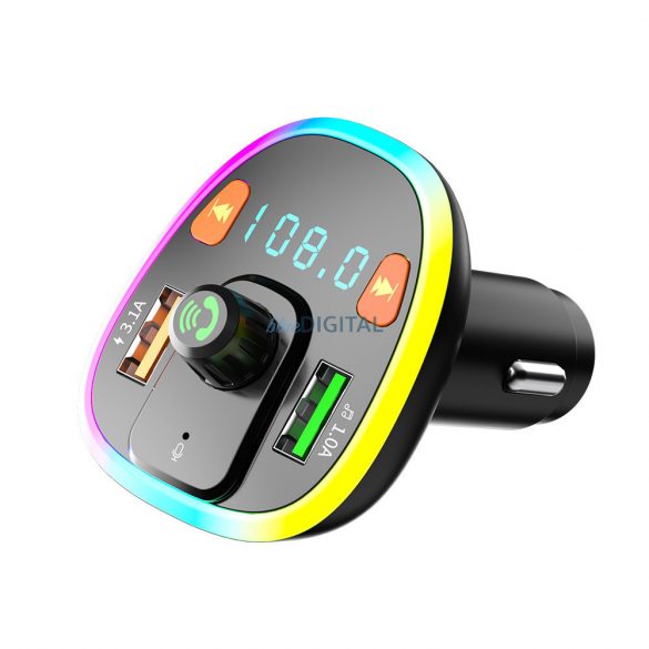 Transmițător FM Bluetooth, 2xUSB/SD card slot, 5V/3.1A/15.5W, negru, Maxlife MXFT-03