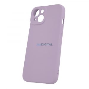 Husă din silicon pentru iPhone 14 (6.1"), Husă spate, interior din piele de căprioară, violet, mată, Husă din silicon