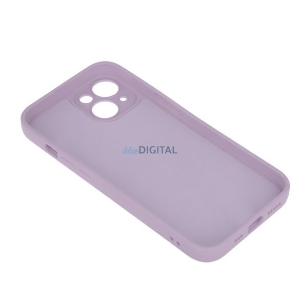 Husă din silicon pentru iPhone 14 (6.1"), Husă spate, interior din piele de căprioară, violet, mată, Husă din silicon