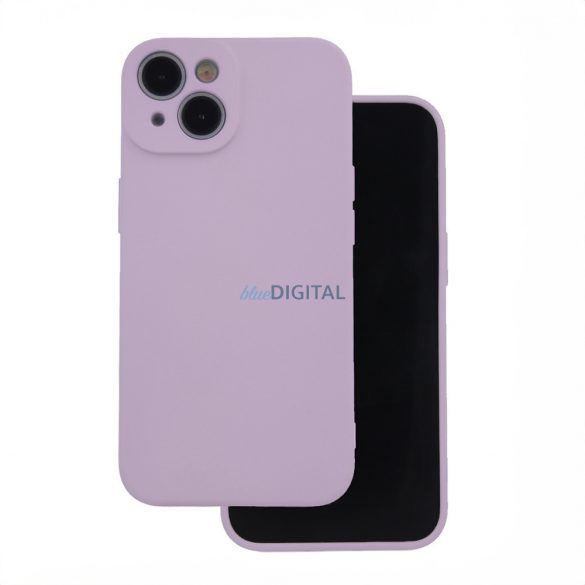 Husă din silicon pentru iPhone 14 (6.1"), Husă spate, interior din piele de căprioară, violet, mată, Husă din silicon