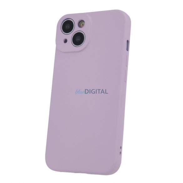 Husă din silicon pentru iPhone 14 (6.1"), Husă spate, interior din piele de căprioară, violet, mată, Husă din silicon