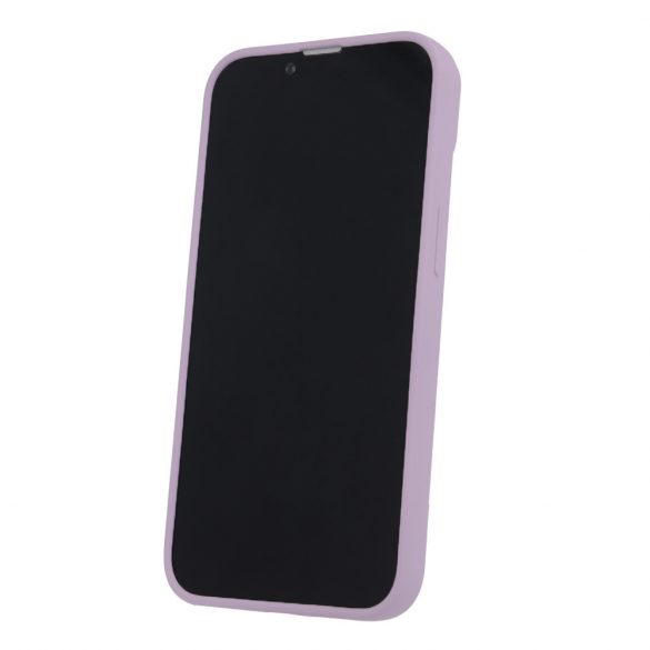 Husa din spate pentru iPhone 15 Pro Max (6,7"), silicon, husa, interior din piele intoarsa, mov, mat, husa din silicon