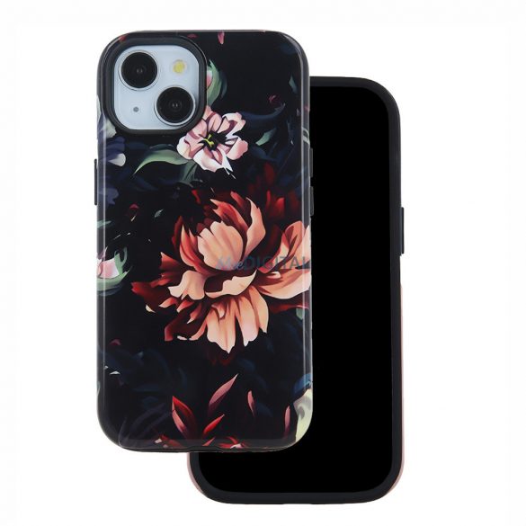 Husă din spate pentru iPhone 13 Pro (6.1"), carcasă rigidă, carcasă TPU/PC, model de flori, Bujor Decor