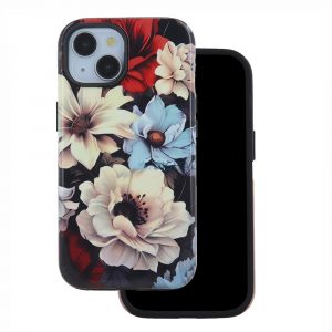 Husa spate iPhone 15 (6.1"), carcasa rigida, carcasa TPU/PC, model de flori, Decor Garden