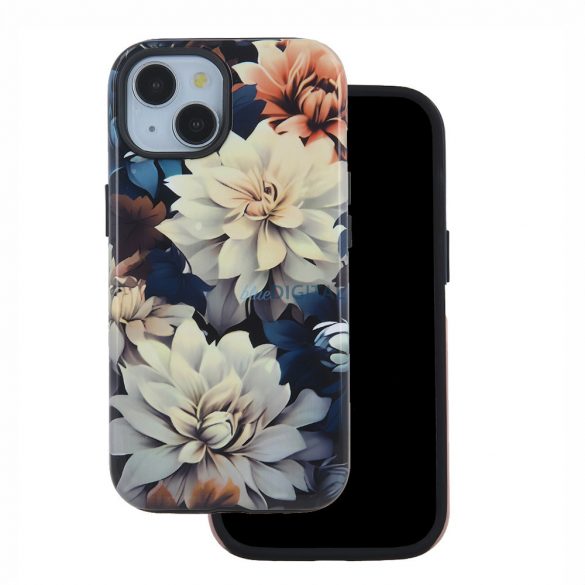 Carcasa spate iPhone 15 (6.1"), carcasa rigida, carcasa TPU/PC, model de flori, Decor Spring