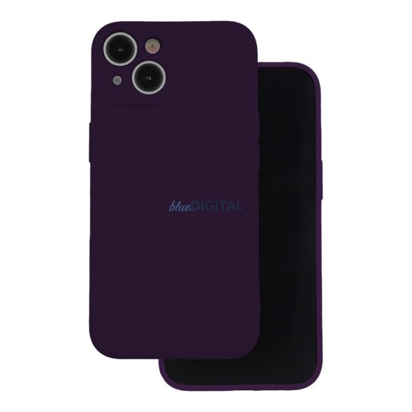 Husă din silicon pentru iPhone 16 (6.1"), Husă spate, interior din piele de căprioară, violet închis, mată, Husă din silicon