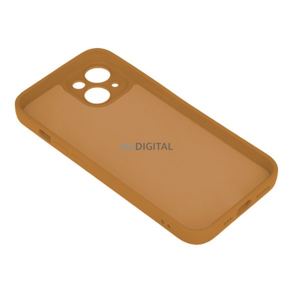 Xiaomi Redmi A3 Silicon Case, Back Case, interior piele de căprioară, maro, mat, Silicon Case