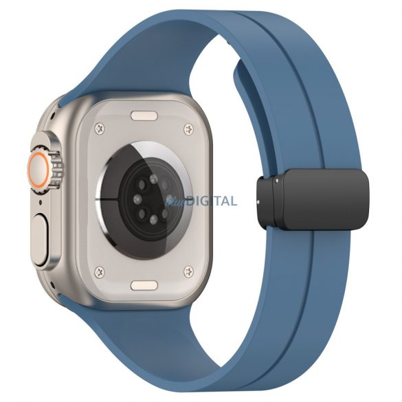 Curea ceas inteligent Apple Watch 6 / 7 / 8 / 9 / SE / SE 2, silicon, albastru, 38/40/41mm, Techsuit