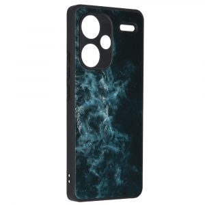 Carcasă rigidă pentru Xiaomi Redmi Note 13 Pro Plus, carcasă din sticlă/policarbonat/TPU, model Blue Cloud, Techsuit Glaze Blue Nebula