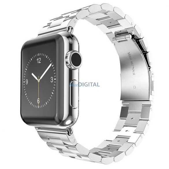 Curea ceas inteligent Apple Watch 6 / 7 / 8 / 9 / SE / SE 2, metal, argintiu, 38/40/41mm, Techsuit