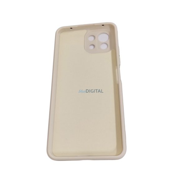 Xiaomi Mi 11 Lite 4G/5GHusădin silicon, mată, interior din piele de căprioară, off-alb , silicon