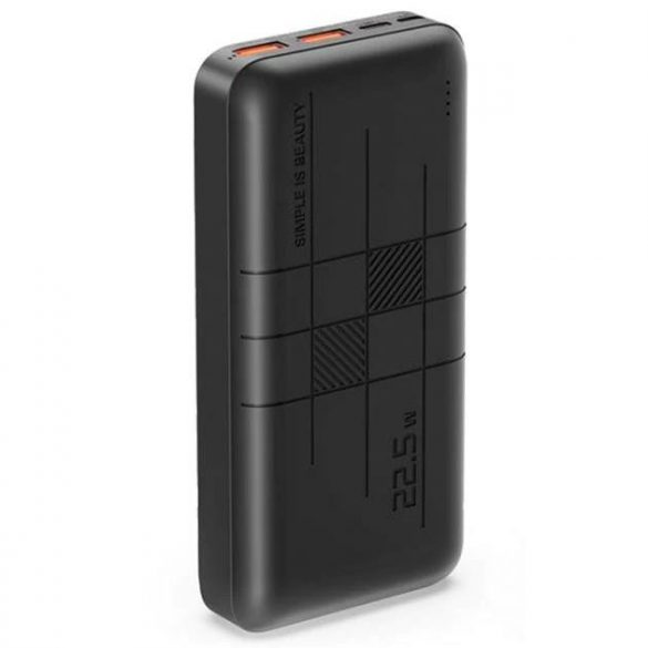 Power Bank, 20000mAh, 2xUSB, Type-C, port Micro USB, PD20W+QC22.5W, negru, XO-PR188