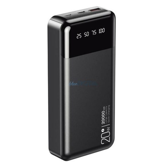 Power Bank, 20000mAh, 1xUSB, tip C, 1x iPhone 8pin, 20W, negru, QC 20W, XO-PR192