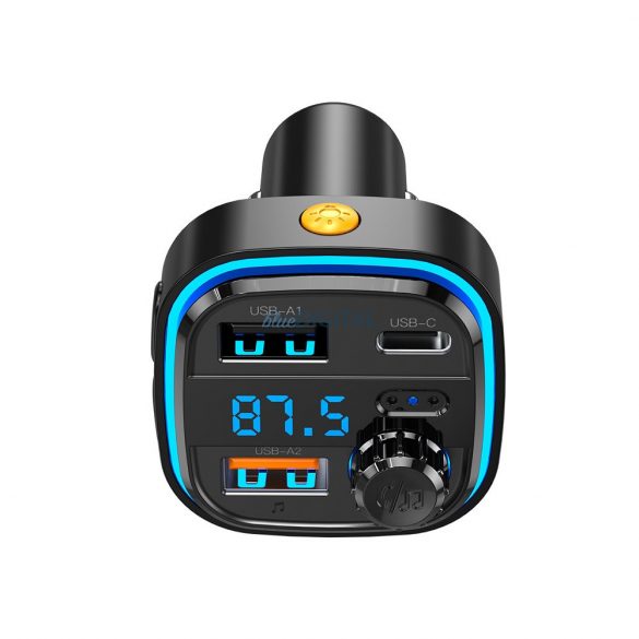 Transmițător FM Bluetooth, 2xUSB, 1xType-C, afișaj LED, negru, XO-BCC08