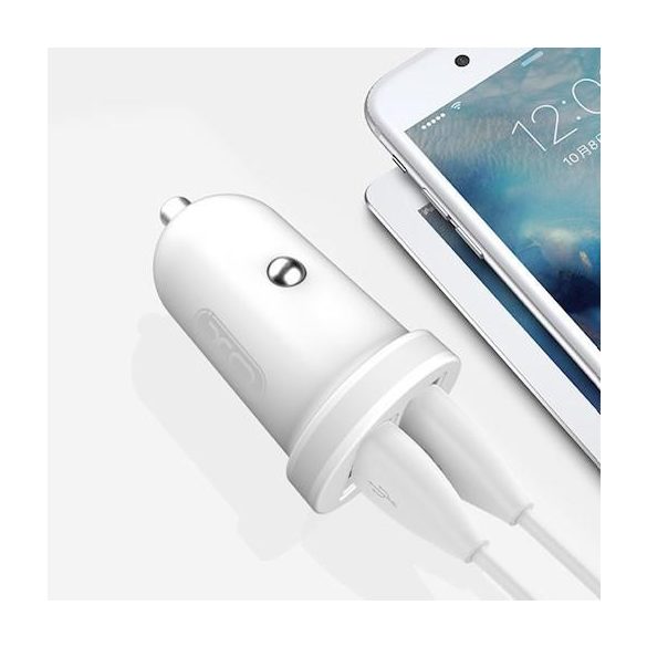 Încărcător de trabucuri XO TZ08 2USB+ iPhone 8pin cablu de date alb 2.1A