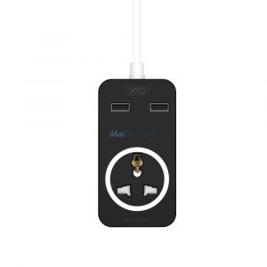 Distribuitor extensie de rețea, 1x priză, 2xUSB, negru, 1,8 m, XO WL03 EU