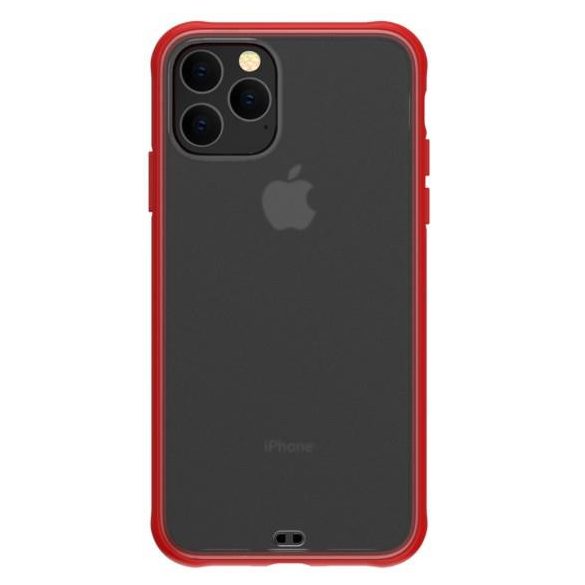 Husa spate iPhone 11 Pro (5.8"), transparenta / cu rama rosie, Devia Soft Elegant