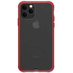 Husa spate iPhone 11 Pro Max 2019 (6.5"), transparenta / cu rama rosie, Devia Soft Elegant