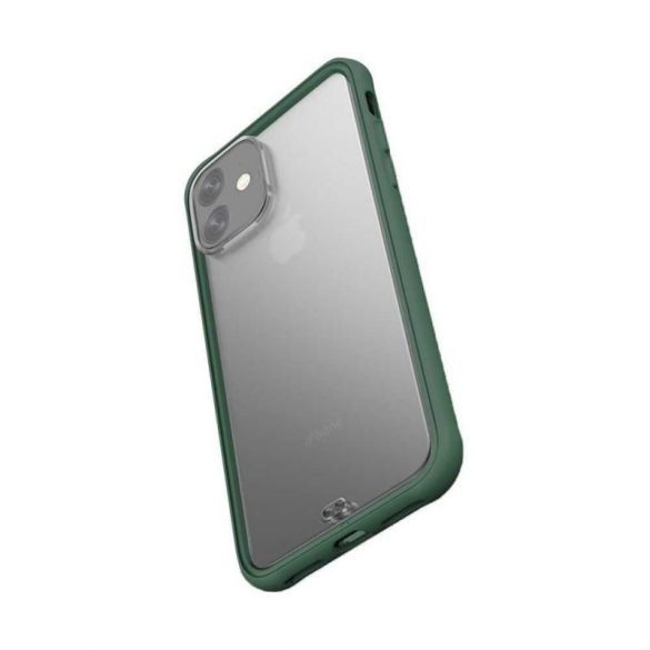 Husa spate iPhone 11 Pro Max 2019 (6.5"), transparenta / cu rama verde, Devia Soft Elegant