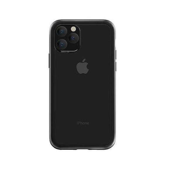 Carcasă din spate iPhone 11 Pro (5,8") rezistentă la șocuri, carcasă TPU, cadru transparent/negru, Devia Shark4