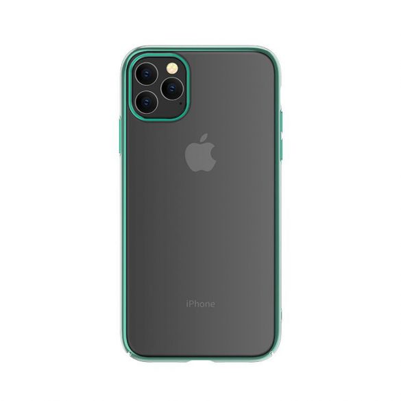 Carcasa tare pentru iPhone 11 Pro (5.8"), carcasa TPU, cadru transparent/verde, Devia Glimmer