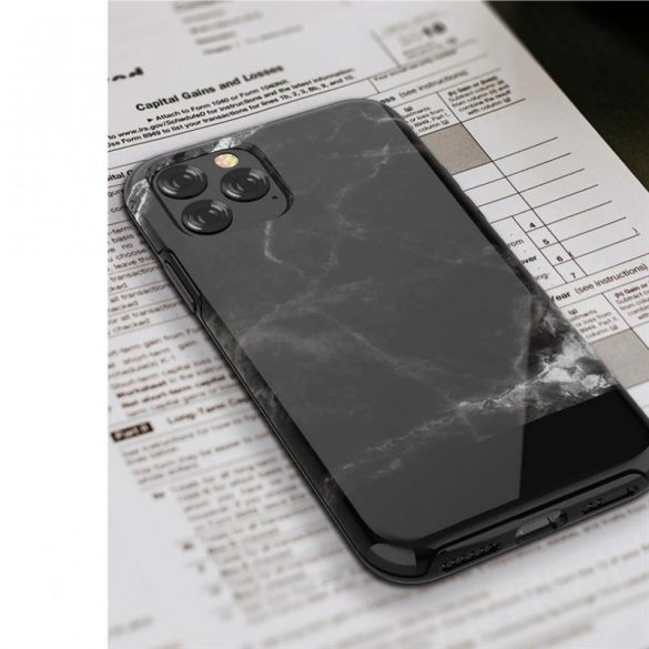 Carcasă din spate iPhone 11 Pro (5,8"), carcasă TPU, model marmură, negru, marmură Devia