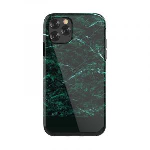 Carcasă din spate iPhone 11 Pro (5,8"), carcasă TPU, model marmură, verde, marmură Devia