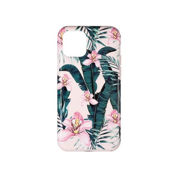 Husa din spate iPhone 11 Pro Max 2019 (6,5"), carcasa din plastic, model de flori, roz, Devia Perfume Lily