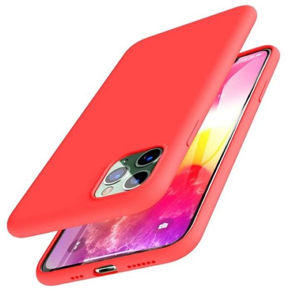 Husa din spate iPhone 11 Pro Max 2019 (6,5"), husa din silicon, rosie, Devia Nature