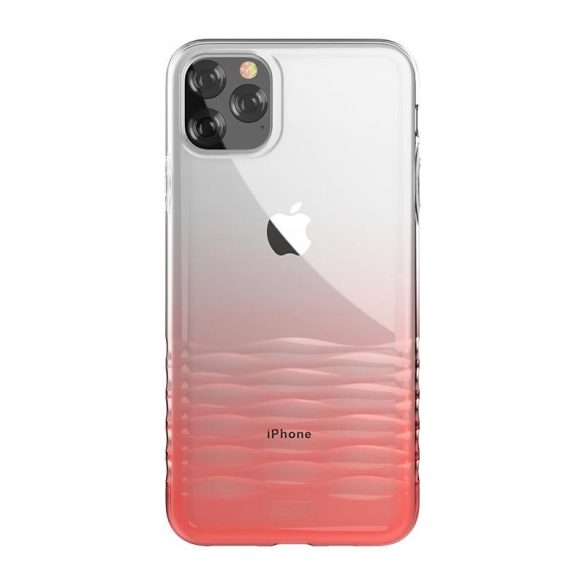 Husa spate iPhone 11 Pro (5.8"), carcasa TPU, transparenta/rosu, gradient, Devia Ocean